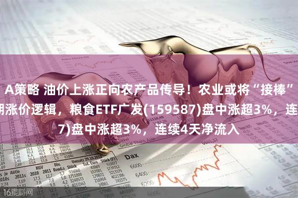 A策略 油价上涨正向农产品传导！农业或将“接棒”大宗商品周期涨价逻辑，粮食ETF广发(159587)盘中涨超3%，连续4天净流入